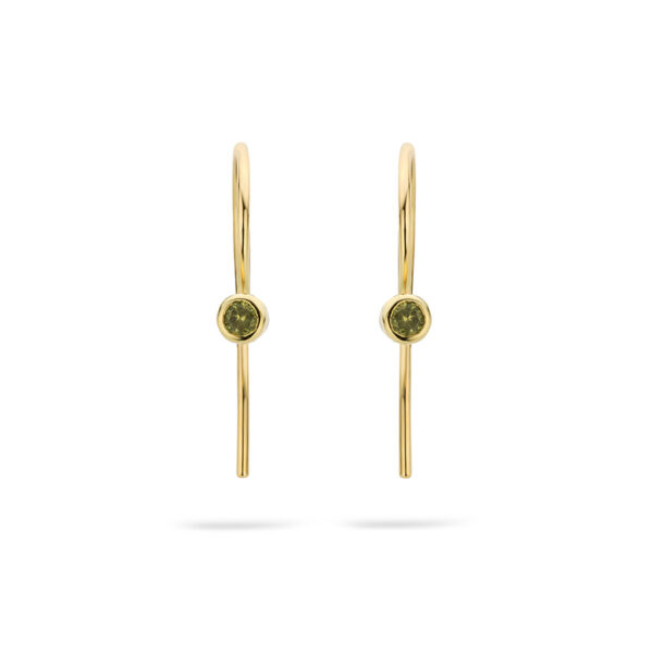 14k gouden oorhaken demantoid 3mm